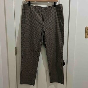 J. Jill black/tan houndstooth crop straight leg pants size 12